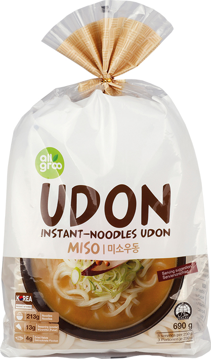 ALL GROO Udon Instant Nudeln Miso 3x230g