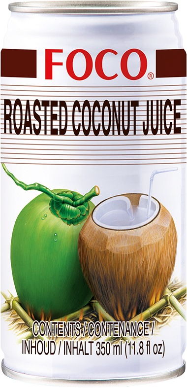 FOCO Kokosnusssaftgetränk aus gerösteter Kokosnuss mit Fleischstückchen 350ml 