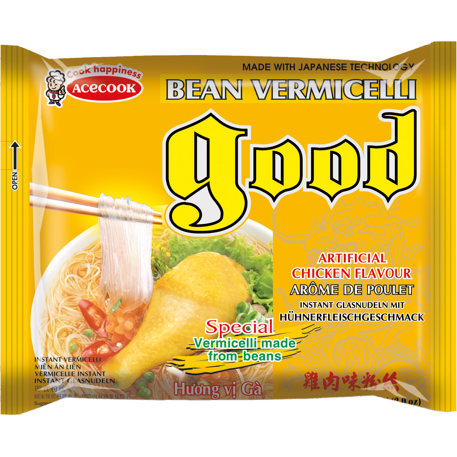 ACECOOK Instant Glasnudeln mit Huhnchengeschmack 57g